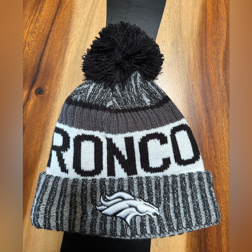 Broncos Knit Beanie with Pom